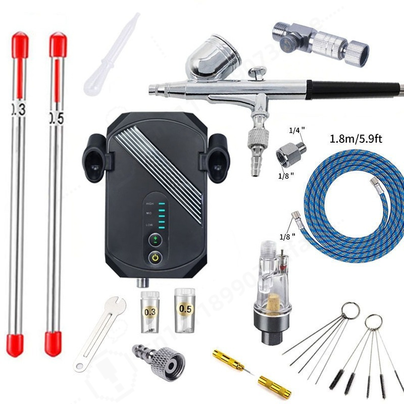 Mini Airbrush Compressor Kit,  - đánh giá và giá Paint Model Kit